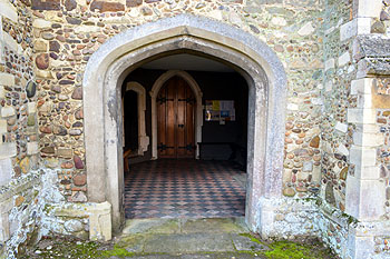 View into the north porch from the north February 2013